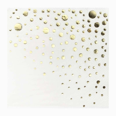 Recyclable Black Gold Foil Paper Napkin , Biodegradable Paper Dinner Napkins