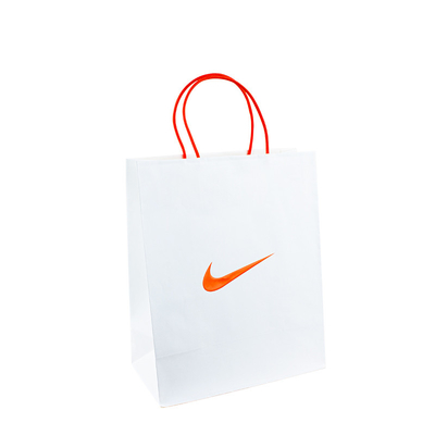 Customized Logo White Paper Bag With Handle Rope Free Sample Wholesale