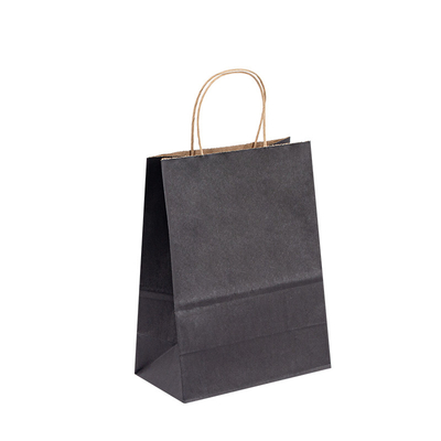 Custom Logo Packaging Gift Black Triangle Paper Bag With Handle